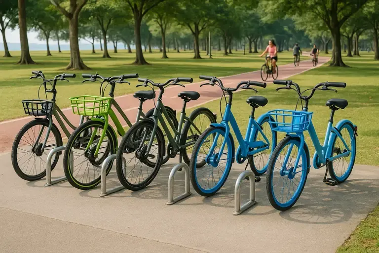 Bicycle parking locations map in Singapore with sheltered and non-sheltered racks
